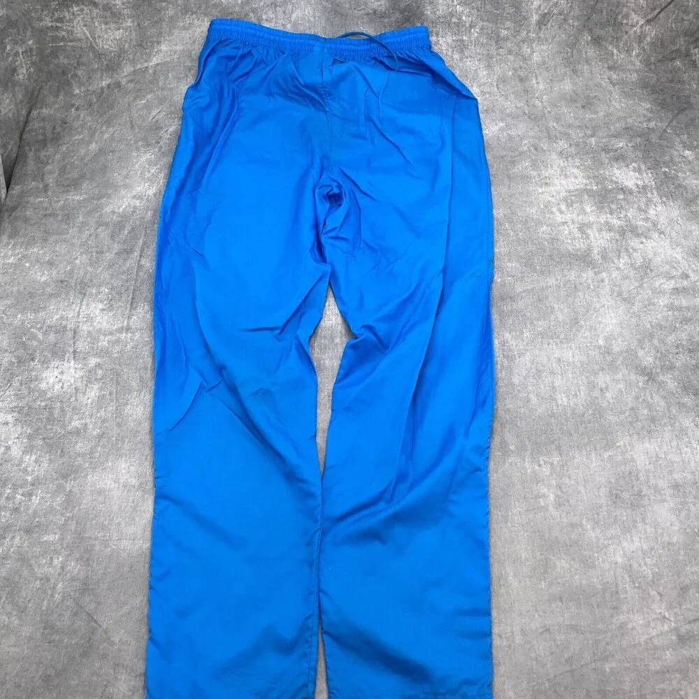 Adidas Track Pants Adult Large Blue All Nylon Lined Pull On Softshell VTG‎ Flaws